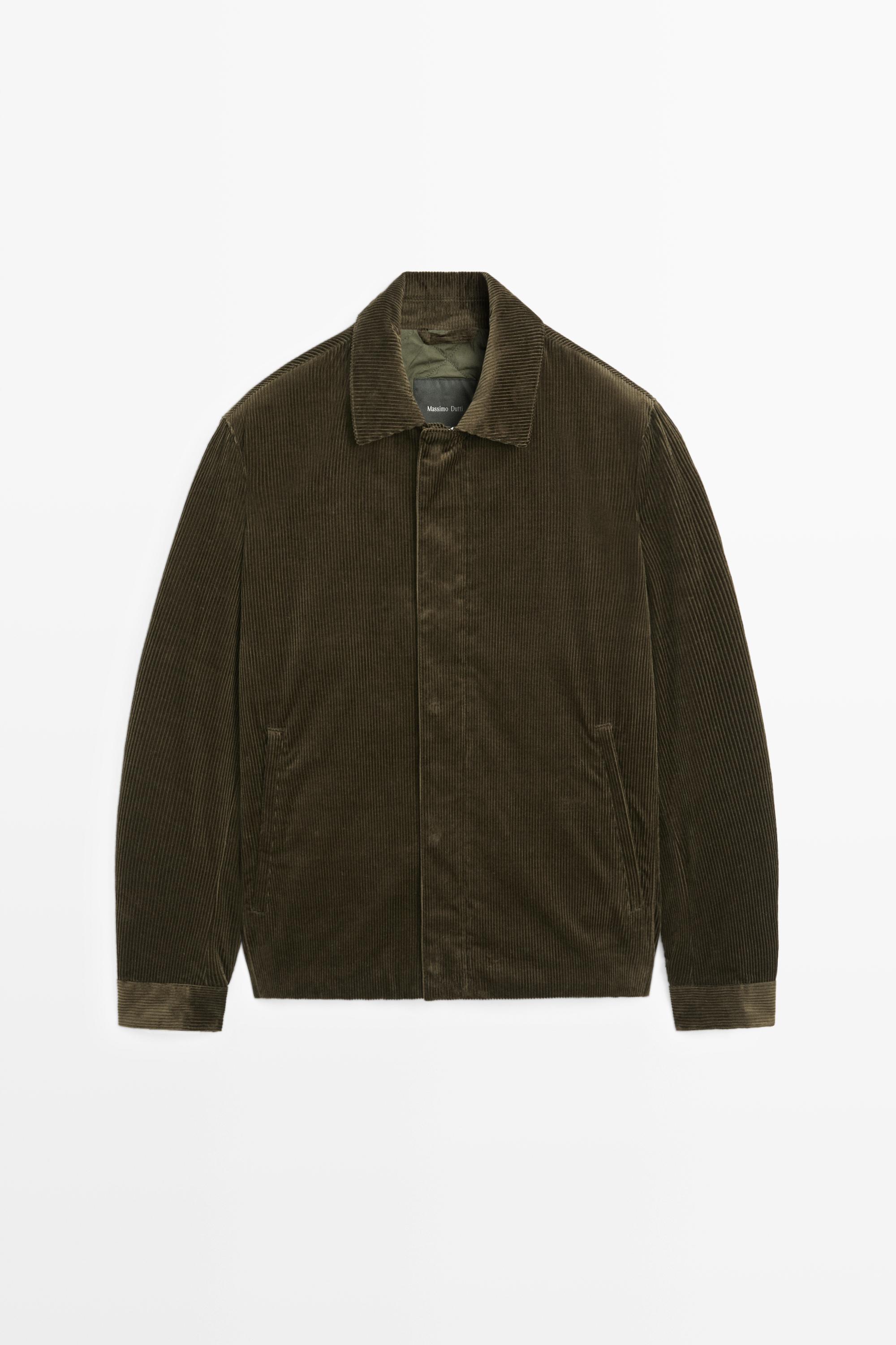 Corduroy jacket with placket detail